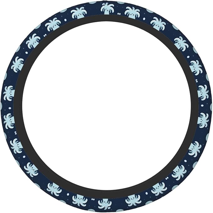 Neoprene Steering Wheel Cover Octopus Ocean Fish Nautical Car Steering Wheel Cover Universal Fit for Most Cars