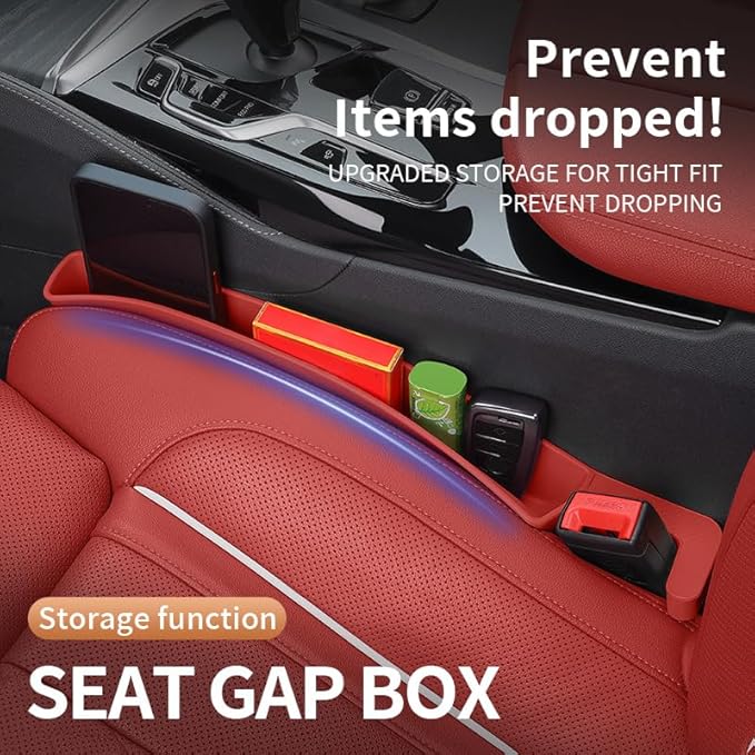 Edotim Car Seat Gap Filler, Seat Gap Organizer with Phone Holder, Car Seat Accessories, Car Organizer Fit SUV Truck-2PCS Red