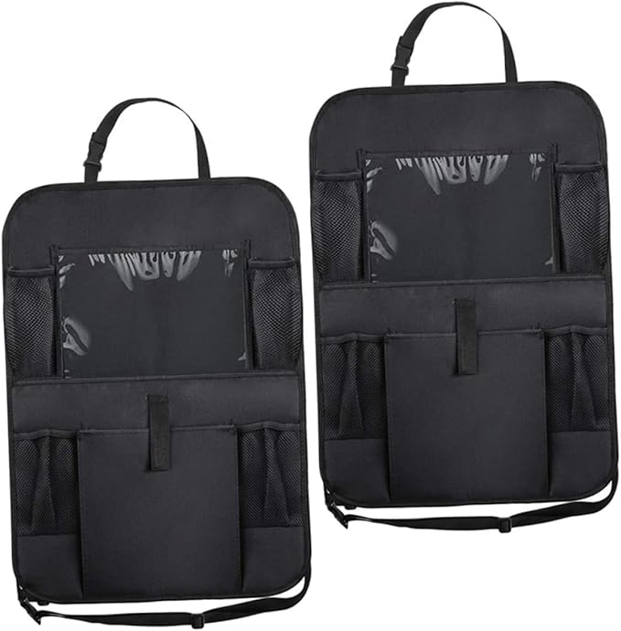 GLEAVI 2pcs Car Seat Hanging Pouch Car Backseat Storage Bag Oxford Cloth Easy Install Clean Seat Helper