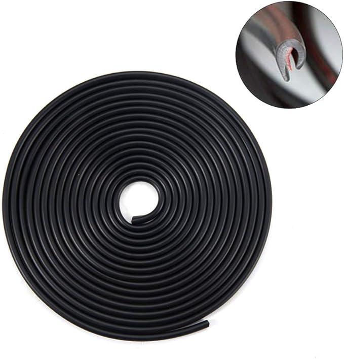 Eytool Car Door Edge Protector,10M Trim Rubber Seal Strip with U Shape Molding Protection Door Edge Guard Fit for Most Car(Black,32.8FT)