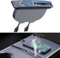 Car USB Hub with Smart Aromatic System Hub Charger for Tesla Model 3 2021-2023 / Model Y 2021-2025 Multifunctional Tesla Accessories with Retractable Fast Charging line