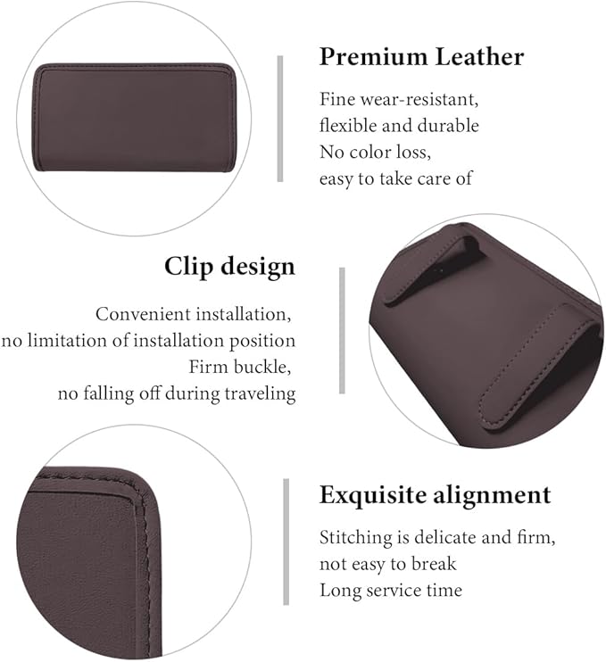 Car Trash Can, Foldable Leather Hanging Trash Bag, Multi-Function Mini Storage Box, Garbage Can for Car, Brown