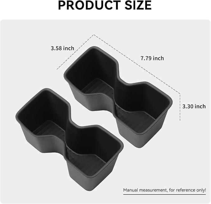 LUCKEASY 2PCS 3rd Row Side Cup Holders Insert for Hyundai Santa Fe 6/7 Seat 2024 2025 2026 Rear Drink Limiter Interior Accessories TPE Black
