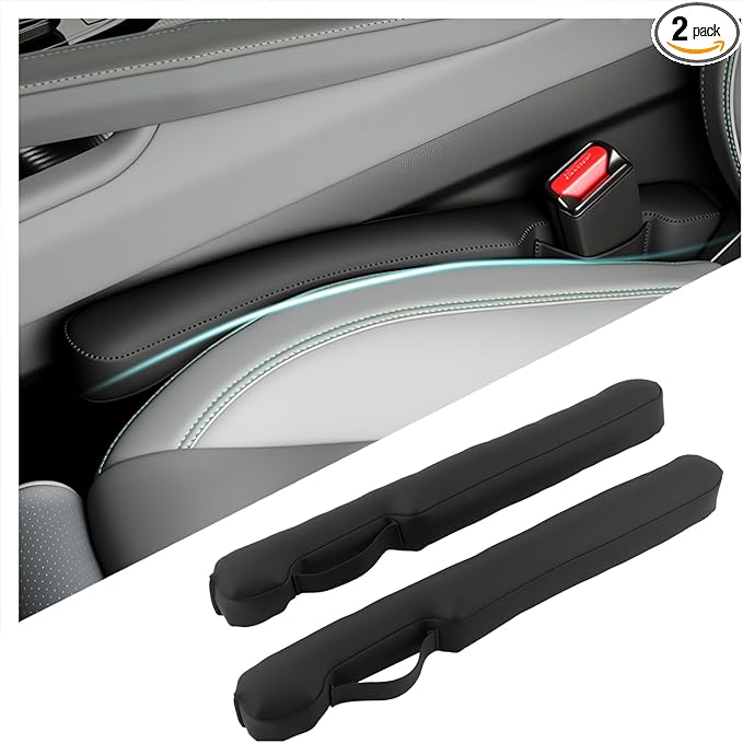 Aokdom 2026 Latest 2PCS Upgraded Car Seat Gap Filler with Fixing Ring,Elastic Car Gap Filler to Avoid Dropping Cell Phones/Keys,Essential Cars Gaps Seat Fillers Cars Accessories