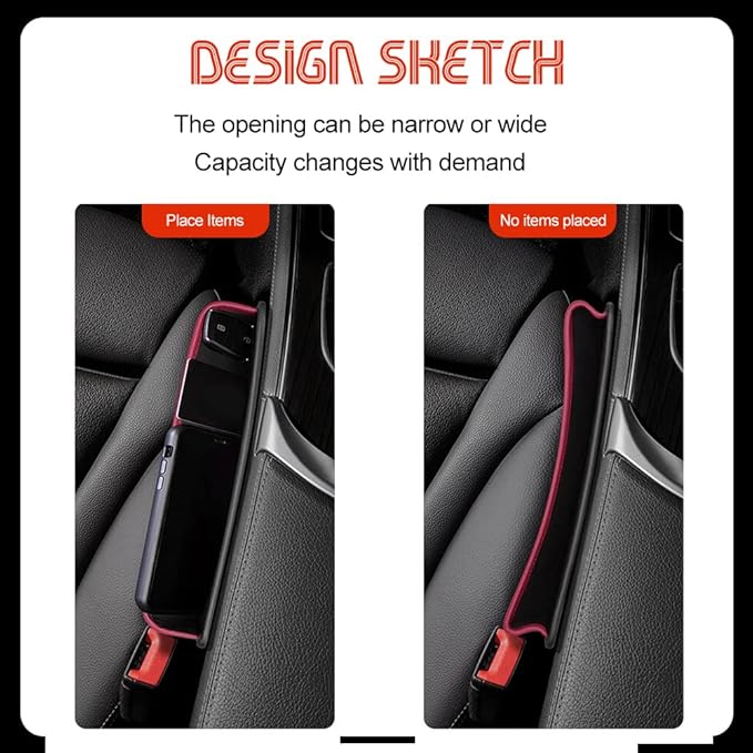 ASUBHA Car Seat Gap Filler Organizer, Car Seat Storage, Center Console Organizer with Card Slots, Automotive Interior Accessories in Between Cars Seat Catcher for Phone, Keys and Small Items