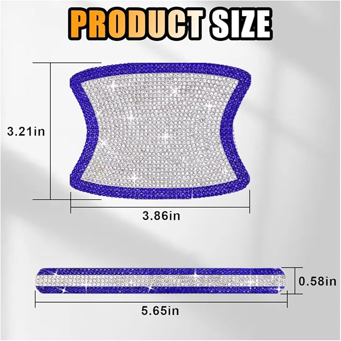 10PCS Bling Car Door Handle Anti-Scratch Sticker, Universal Car Doors Handles Protective Cover, Shiny Rhinestone Auto Decor Accessories for Women (Blue&White)