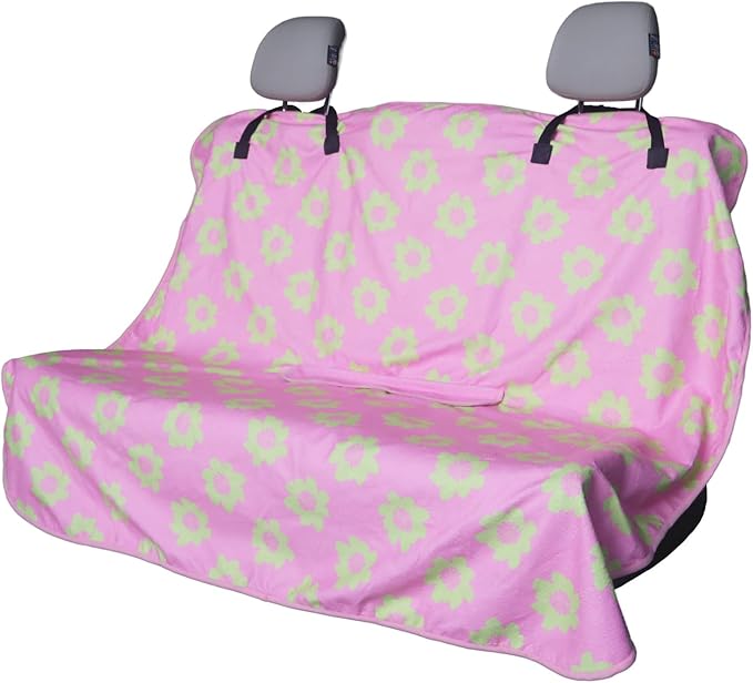 nbnhxnff Sweat Towel Car Seat Cover Protector Rear Seats for Gym Workout, Running, Swimming, Beach and Hiking, Waterproof Universal Seat Cover for Car, Trucks, Van&SUV(Pink Flower, 1pcs Rear Seat)