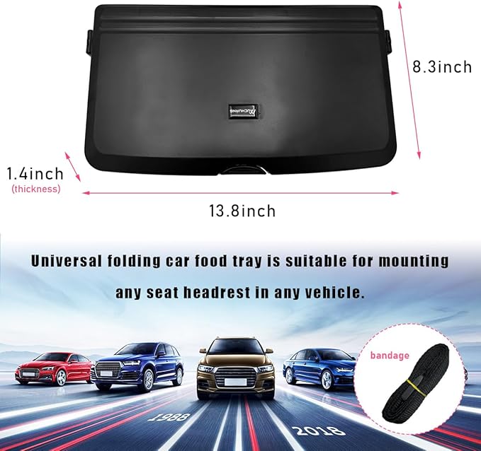 Foldable Car Food Tray Holder, Multi Functional Portable Backseat Tray Desk for Eating, Drinking and Writing, Laptop Work