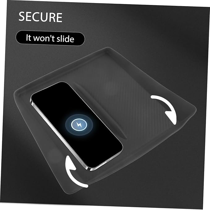 Car Interior -Skid Silicone Charging Pad for Fast Cordless Charging Mat Non- Soft Silicone for Center Console and Convenience
