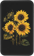 Car Center Console Cushion Pad Yellow Sunflower Universal Armrest Seat Box Cover Protector Flowers Comfortable Car Decor Accessories Fit for Truck Vehicles SUVs, Flower Floral Pad, Black