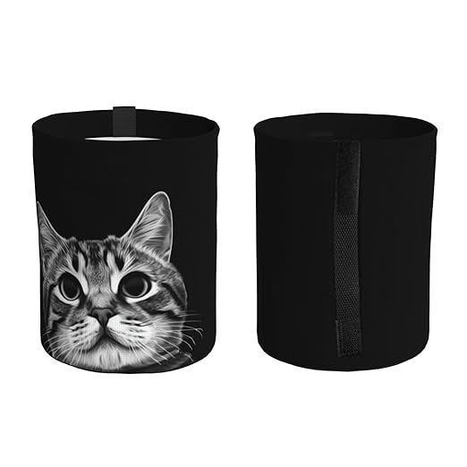 Funny Cat Black Car Trash Can Garbage Cans Foldable,Cute Hanging Car Organizer and Storage Bag Leak Proof, Auto Back Seat Trash Bin Universal for Truck, SUV, Outdoor Travel