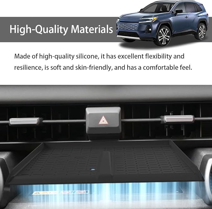 Car Wireless Charger for RAV4 2026 Silicone Material Non-Slip Upper Center Console Wireless Charging Pad Phone Charging Tray Daily Commute RAV4 Accessories