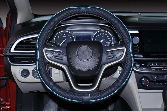 Mayco Bell 2019 New Microfiber Leather Car Extra Large Steering Wheel Cover for Big Trucks (20'',Light Blue)