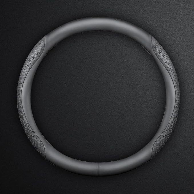 HAOTULE Nappa Leather Slim and Stylish Steering Wheel Cover, for Ford Steering Wheel Cover Accessories Interior Modification, Black