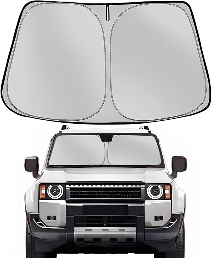 Fonowka Windshield Sun Shade for 2024 2025 2026 Toyota Land Cruiser Foldable Sun Sunshade for Car Front Window Blocks UV Rays and Heat Automotive Interior Protector Custom Fit Accessories