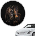 Vintage Horse Pattern Washable Steering Wheel Sunshade Cover for Car SUV Truck Van Cooling Steering Wheel Sun Block Steering Wheel Covers Steering Wheel UV Reflector Shade Cover