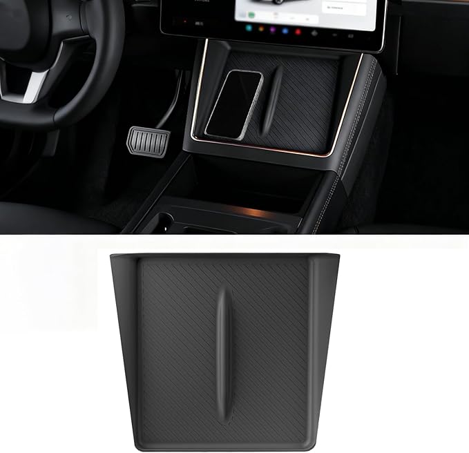Wireless Charging Pad for 2025-2026 Tesla Model Y Juniper, Ultra-Thin Model Y Juniper Protective Silicone Mat Cover Accessories (Black)