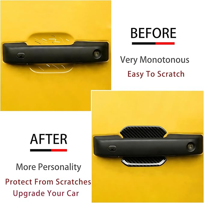 LIUQING Car Door Bowl Scratch Protector for Ford Bronco 2021-2025 4 Doors, Exterior Door Handle Bowl Cover Trim for Ford Bronco Accessories (Carbon Fiber)