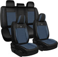 ARTIBY Seat Covers Full Set Custom Fit for Mitsubishi Outlander 2004-2025, Standard Waterproof Car Seat Cover, Breathable and Comfortable Leather Cushion Cover, Auto Interior Accessories (Black Blue)