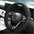 Car Steering Wheel Cover, 15 Inches Leather Steering Wheel Protector with Non-Slip Grip, Universal Wheel Covers Interior Decoration for Sedens Trucks SUVs, Car Accessories (Black)