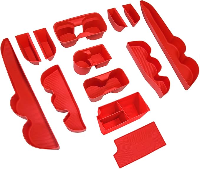 bgucar Interior Silicone Liner Insert Custom Fit for Tacoma 2016-2023, Silicone Organizer Tray for Tacoma Gen 3rd Crew Cab only - Fully Covered - for Tacoma Accessories