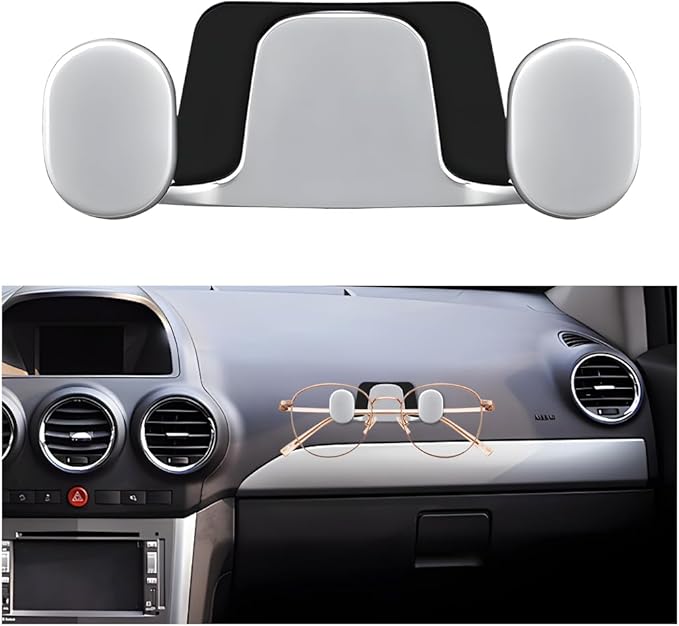 Car Mini Hook, Multifunctional Vehicle Backseat Storage Hanging Double Hook, Self-Adhesive Auto Dashboard Organizer for Earphones Charging Cable, Universal for SUV RV Truck (Silver)