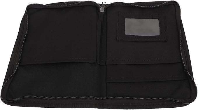 AYNEFY Car Glove Box Organizer 600D Oxford Cloth Car Document Holder with 6 Pockets Zippered Compartment for Vehicle Manuals Registration Cards & Papers Black