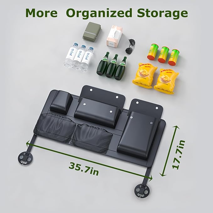 Car Trunk Organizer, Collapsible Hanging Cargo Storage Bag with 5 Pockets, Durable Foldable Backseat Organizer for SUV, Truck, MPV, Sedan