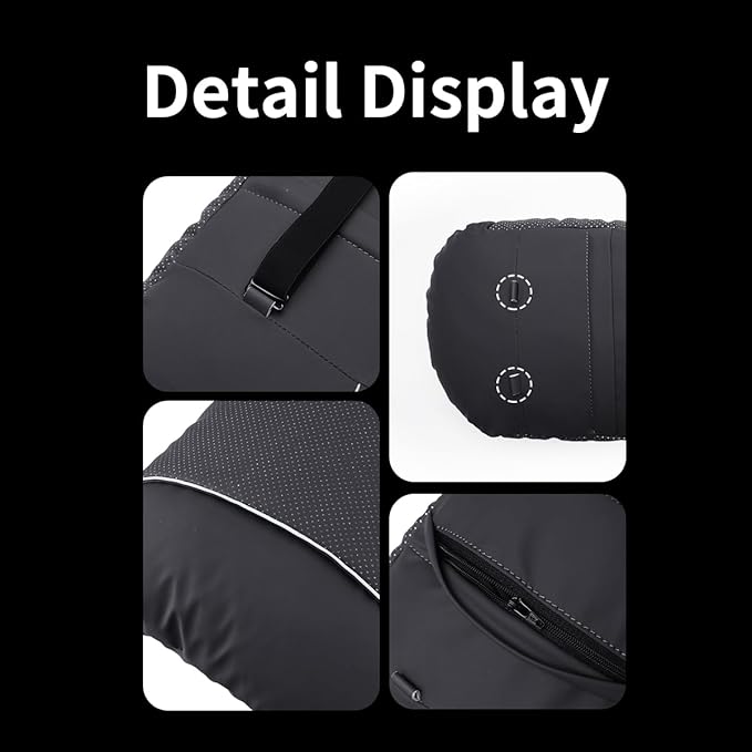 2 Pcs Car Headrest Neck Pillow for Driving,Premium Skin-Feeling Napa Leather Soft and Comfortable Headrest,Two Gears of Height Adjustment Car Seat Headrest Pillow Car Interior Accessories