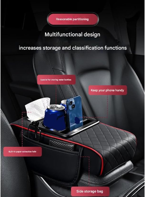 Car Armrests Covers for Audi A6 1995–2025, Center Console Cover Armrest Cushion Middle Console Protector Armrest Mat Interior Accessories,B