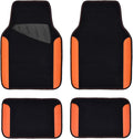 CAR PASS Waterproof Car Floor Mat, Universal Fit Car Mats with Driver Heel Pad, Leather Car Carpet, Anti-Slip Nibbed Backing Floor Mats for SUV, Vans,Sedan,Truck, Automotive Set for Women (Orange)
