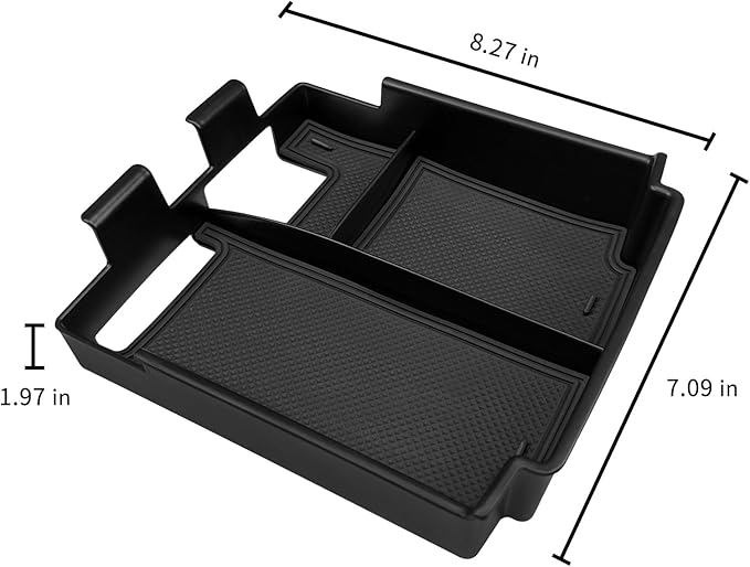 Zxiaochun Center Console Tray Compatible with 2025 Ford Bronco 4-Door Accessories, Full Size Console Armrest Box Organizer, ABS Plastic Black (Not for 2-Door & Bronco Sport)