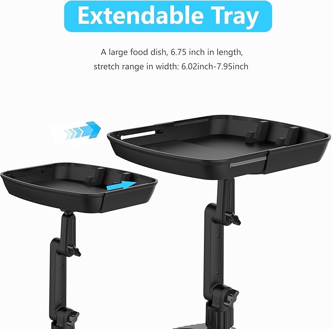 DOUBFIVSY Larger Cup Holder Tray for Car, 10 inch Car Food Tray with Phone Holder Detachable 3 in 1 Car Cup Holder 360° Rotating Food Table Tray Expander for Eating