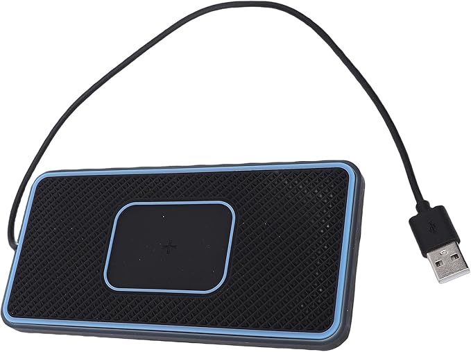 Gugxiom 20W Magnetic Wireless Car Charging Pad with RGB Light, Fast Charger Mat with USB A Cable, Non Slip Design for iOS Phone 11-17 Note 10