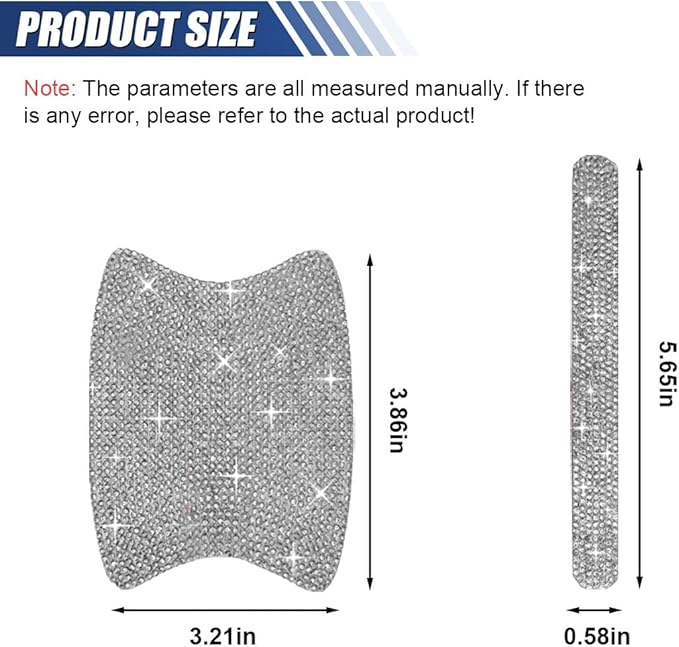 10PCS Bling Car Door Handle Protector, Crystal Rhinestone Anti-Scratch Car Bowl Decoration Sticker Decal, Universal Auto Exterior Door Protective Covers Accessories for Women (White)