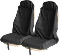 nbnhxnff Sweat Towel Car Seat Cover Protector Front Seats for Gym Workout, Running, Swimming, Beach and Hiking, Waterproof Universal Seat Cover for Car, Trucks, Van & SUV (Black, 2pcs Front Seat)