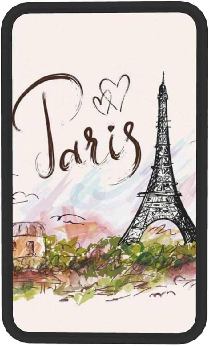 OLIEYFU Paris Eiffel Tower Auto Center Console Cover Universal Car Armrest Pad Waterproof Women Men Automotive Interior Accessories for Most Vehicle SUV