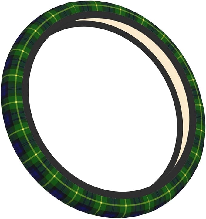 Thickened Elastic Steering Wheel Cover, Gordon Scottish Plaid Printed Tartan Ultra, Soft, Breathable, Fit for Cars, SUVs, Trucks, Stylish Comfortable Grip