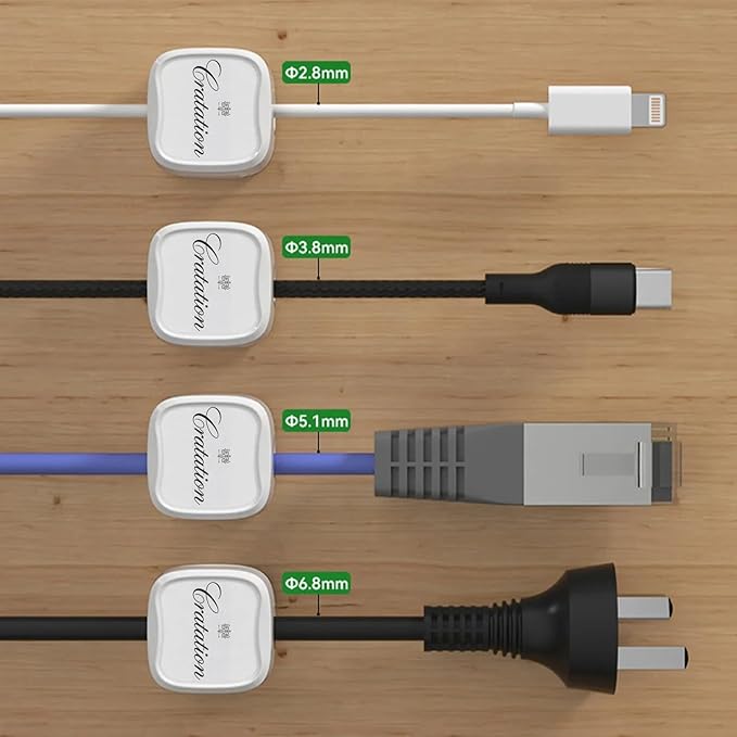 6 Pack Magnetic Cord Holder,Cord Organizer cratation Strong Adhesive Desk Cable Management,Magnetic Cable Clips Organize Phone Charging Cable Wire Holder Neatly for Home,Office,Car,Nightstand.