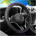Car Steering Wheel Cover, 14.96" Leather Anti-Slip Vehicle Steering Wheel Protector with Fish Scale Graphic Grip, Automobile Interior Protection, Universal for Sedan Truck SUV (Purple)