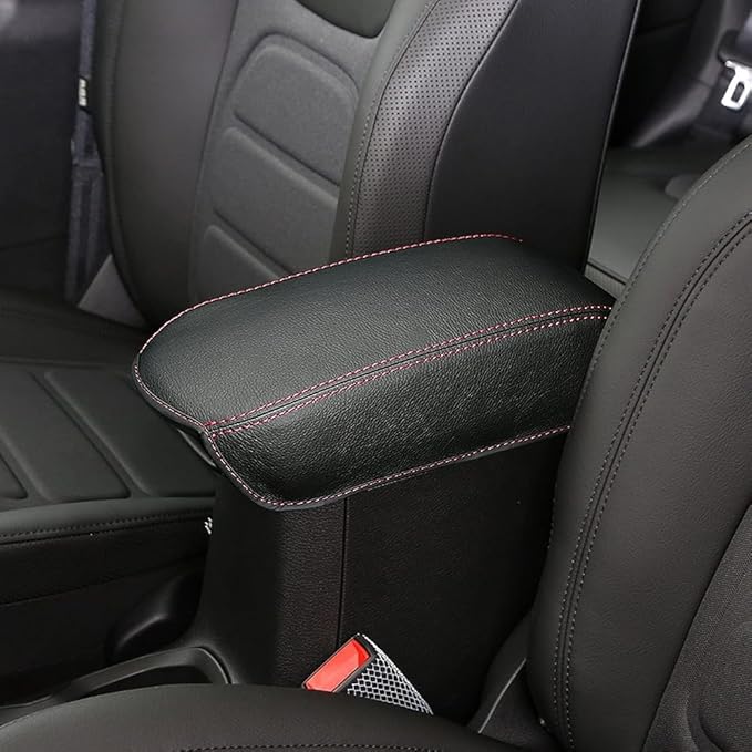 Armrest Cover for 2015-2023 Jeep Renegade BU (Latitude/Altitude/Trailhawk/Limited) Jeep Renegade BU Accessories Center Console Cover Protector Middle Protector PU Leather,Anti-Scratch,Non-SlipRed