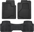 Motor Trend Premium All Weather Rubber Floor Mats for Cars SUV Trucks, Heavy Duty Universal Fit Trim to Fit Protection Floor Liners Front Rear Set Non-Slip (2 Front Floor Mats, 1 Rear Floor Mat)