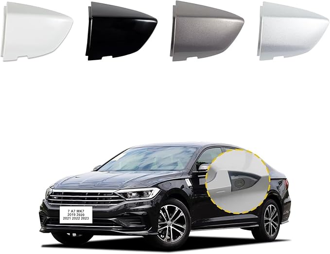 Goholy Car Exterior Door Handle Cap Compatible with VW Jetta 7 A7 mk7 2019 2020 2021 2022 2023 17A837879 17A837880 Door Handle Cover Accessories Lock Cap Pure White Without Electroplating