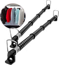 VaygWay Expandable Car Clothes Hanger Bar- Heavy Duty Hanger Metal Storage Suit Rod-Car Hanging Closet Organizer Rack Expandable to 62" -2 Pk Black Rog