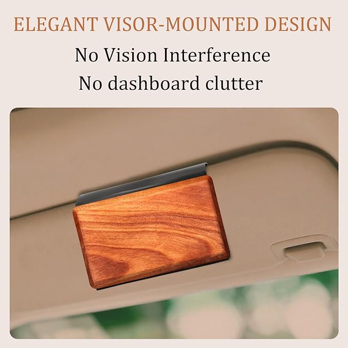 Car Air Freshener Starter Kit, Long Lasting Wood Car Fresheners - Car Odor Eliminator for Visor Clip - CLIP INCLUDED - 3 Pack (Amber-Teak-Open Air)