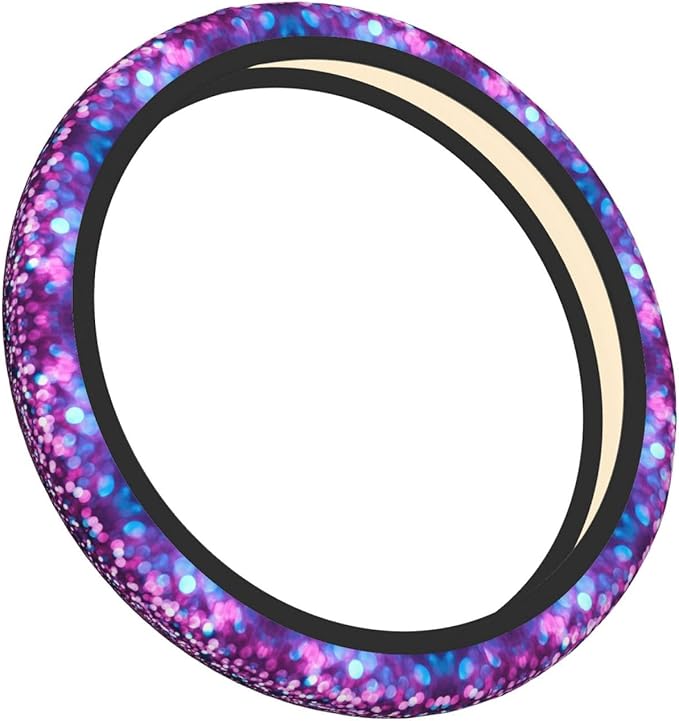 Glitter Pattern Universal Fit Steering Wheel Cover for Car, Truck, and SUV, Durable Steering Wheel Protection