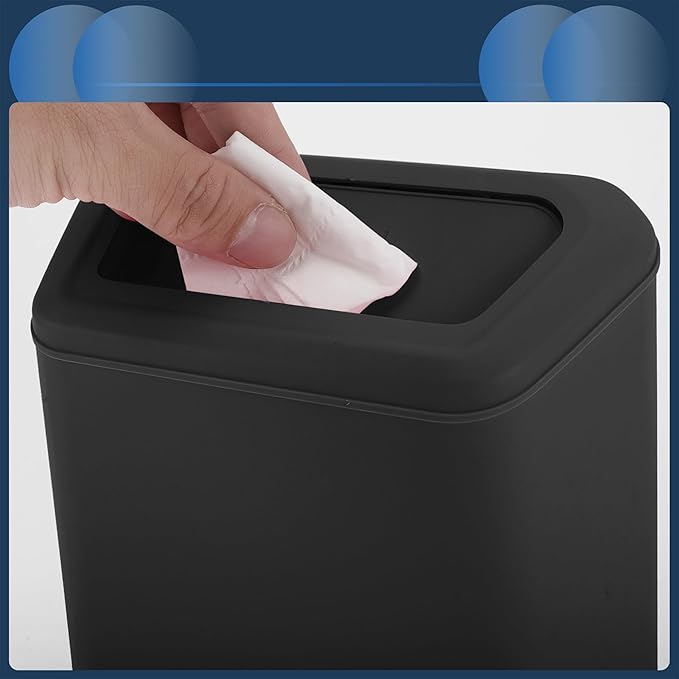 Car Trash Can Car Door 6.3" Length 2.8" Width 5.5" Height Auto Trash Bin Plastic Black Hanging