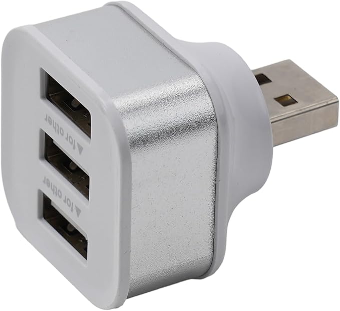 3-Port USB Car Charging Extender Adapter for Vehicle Dash Mount, USB 2.0 Only Charging Hub, Gold/Silver/Black(Silver)