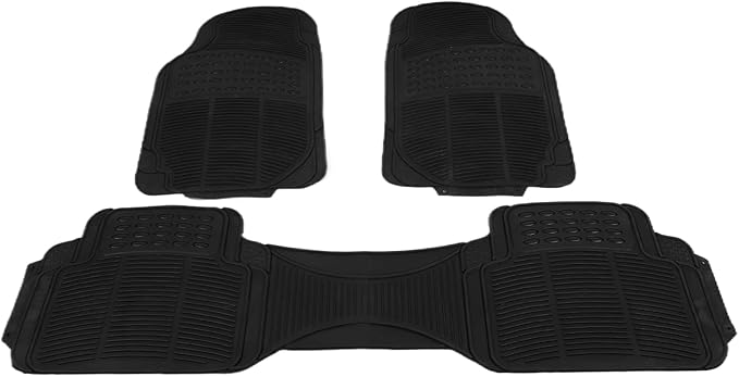 3 Pieces Universal Trim-to Fit Automotive Floor Mats Waterproof All Weather Car Mats Heavy Duty Rubber Car Mats for Cars Sedans SUVs Trucks