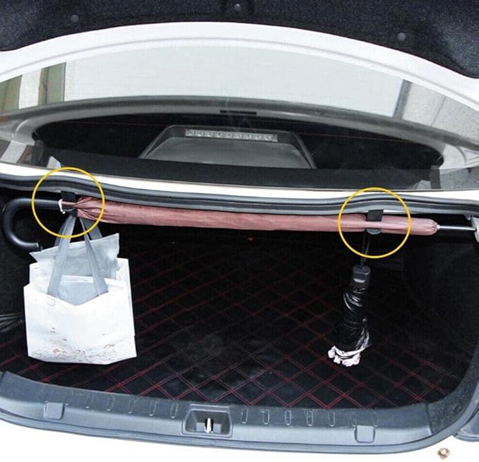 JJLFresheners 2 Pcs Car Umbrella Holder,Trunk Hooks Hanger Holder Clip,Universal Headrest Organizer Clip Portable Umbrella Trunk Back Purse Stand Bags, Multifunctional Car Back Seat Hanging Hooks